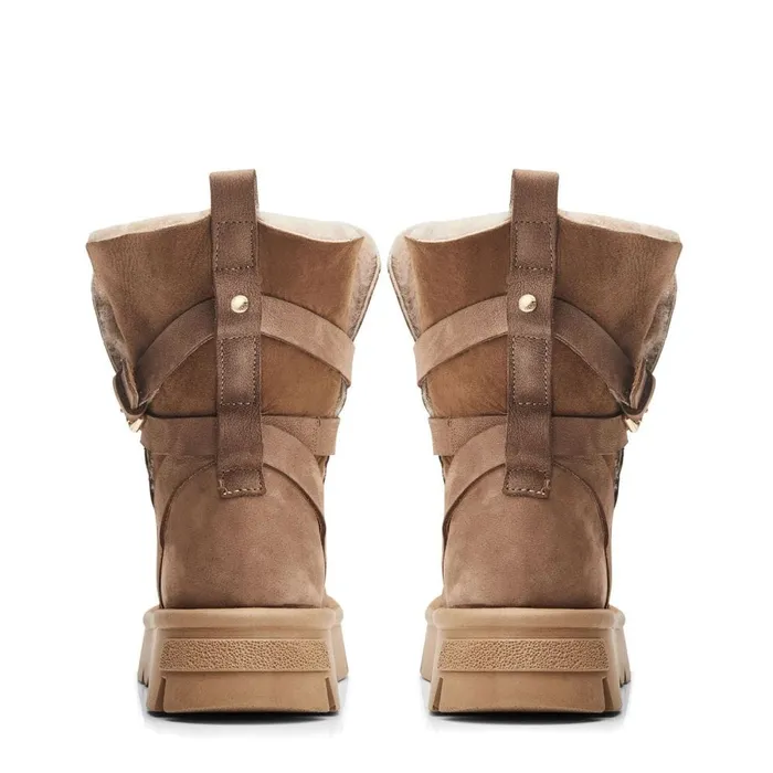 Chunky Boots Women Moda In Pelle Cassa Tan Leather