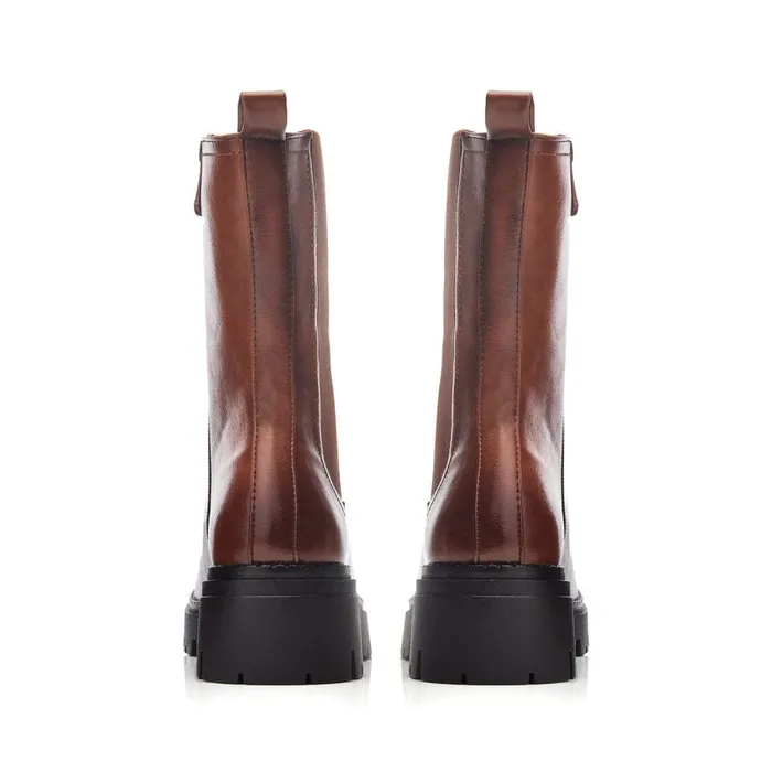 Chunky Boots Women Moda In Pelle Giani Tan Porvair