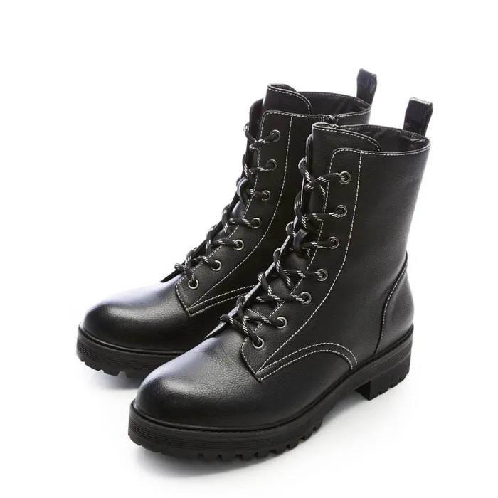Chunky Boots Women Moda In Pelle M By Moda Bianca Black Porvair