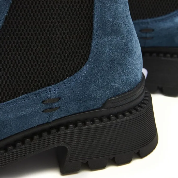 Chunky Boots Women Moda In Pelle Shoon Sh Anika Blue Suede