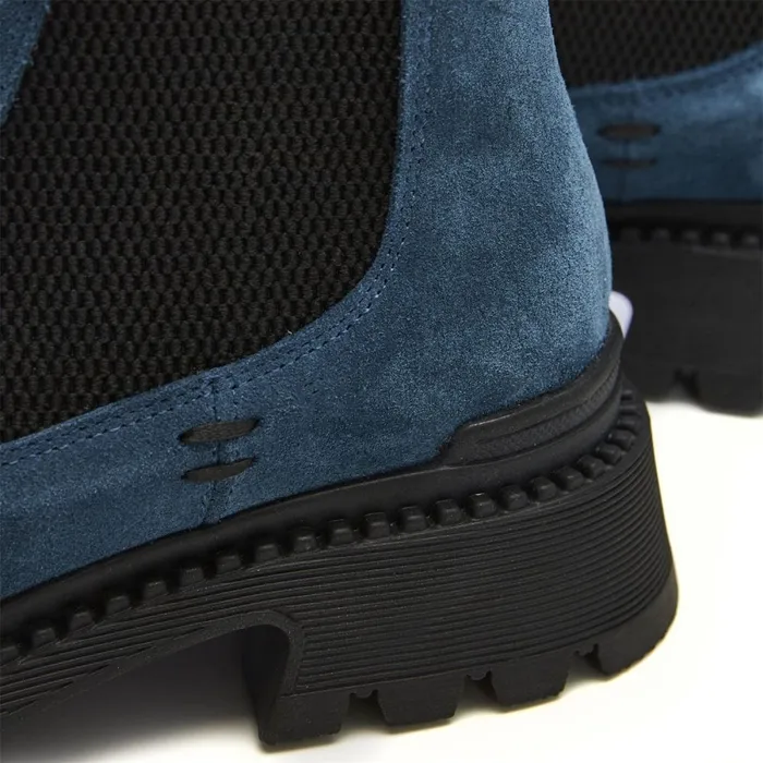 Chunky Boots Women Moda In Pelle Shoon Sh Anika Blue Suede