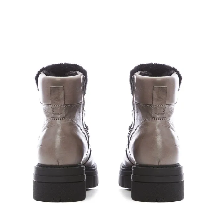 Chunky Boots Women Moda In Pelle Shoon Sh Iceberg Grey Leather