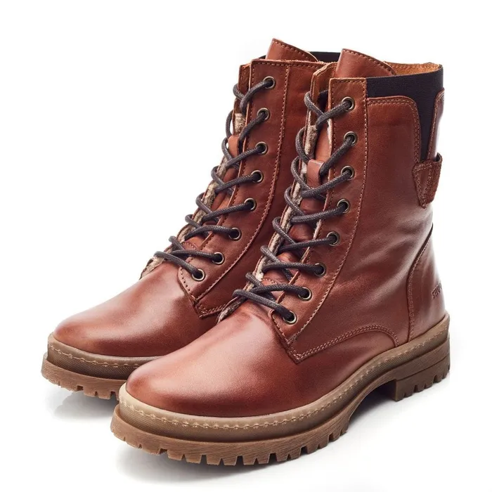 Chunky Boots Women Moda In Pelle Shoon Sh Odcombe Tan Leather
