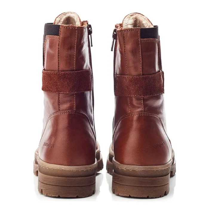 Chunky Boots Women Moda In Pelle Shoon Sh Odcombe Tan Leather