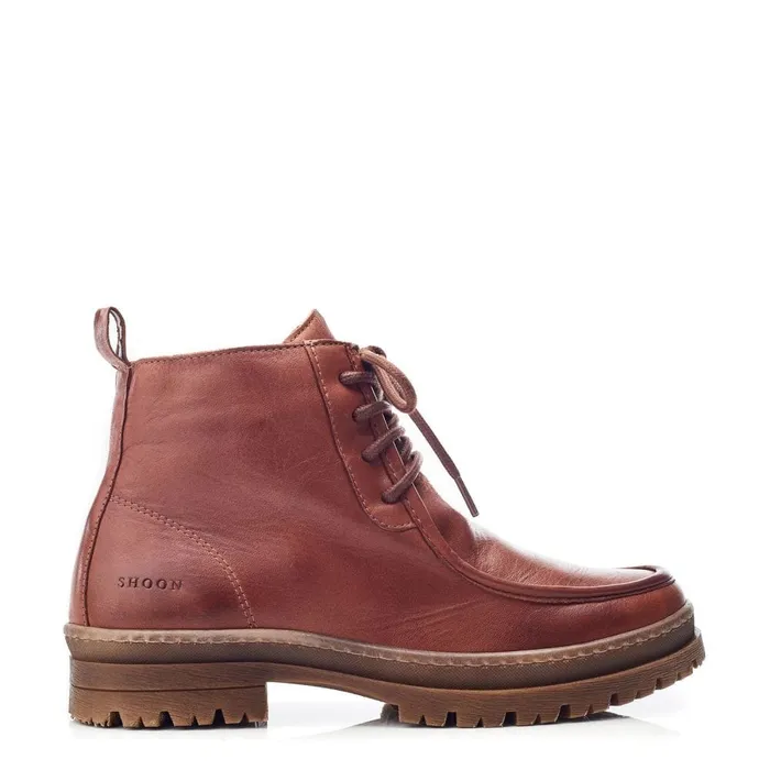 Chunky Boots Women Moda In Pelle Shoon Sh Orchid Tan Leather