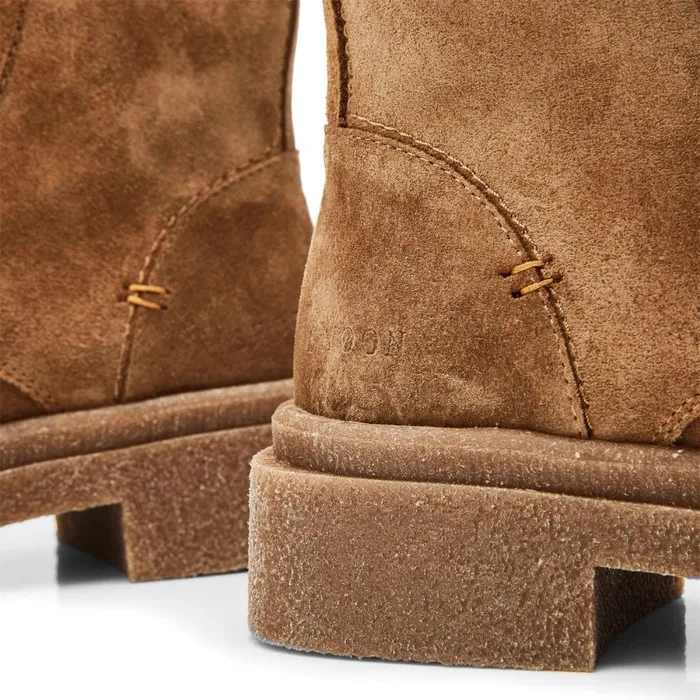 Chunky Boots Women Moda In Pelle Shoon Sh Sacoma Tan Suede