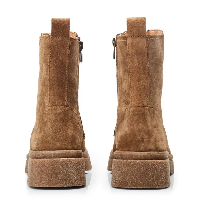 Chunky Boots Women Moda In Pelle Shoon Sh Sacoma Tan Suede