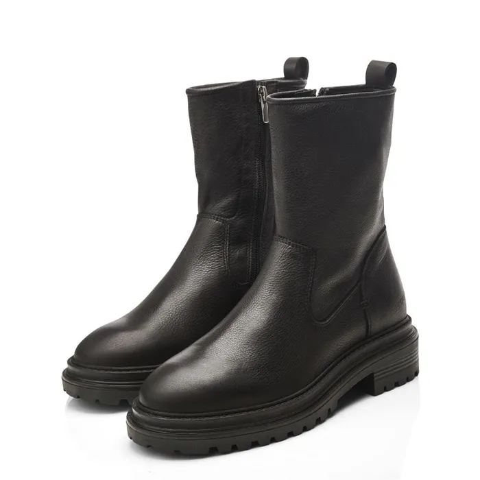 Chunky Boots Women Moda In Pelle Shoon Sh Santanyi Black Leather