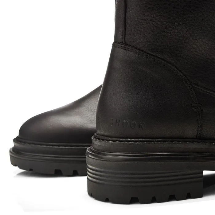 Chunky Boots Women Moda In Pelle Shoon Sh Santanyi Black Leather
