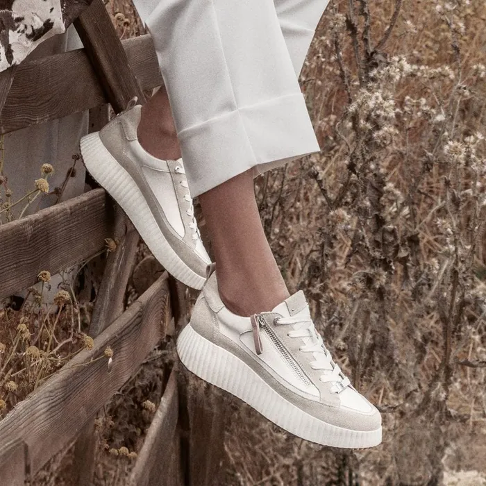 Chunky Trainers Women Moda In Pelle Bouville Off White Leather