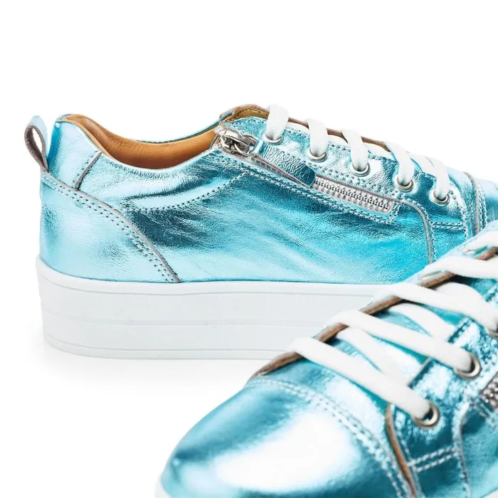 Chunky Trainers Women Moda In Pelle Bsoleful BMista Turquoise Leather