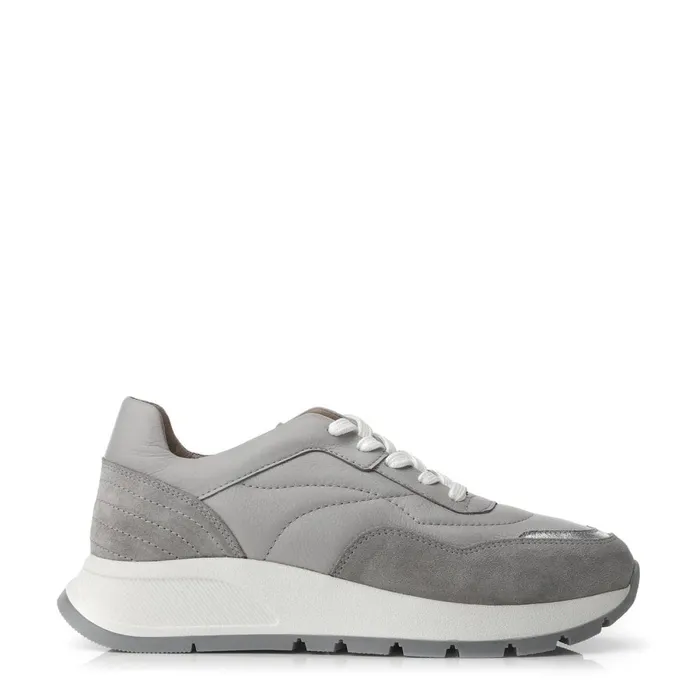 Chunky Trainers Women Moda In Pelle Shoon Sh Adaggio Grey Leather