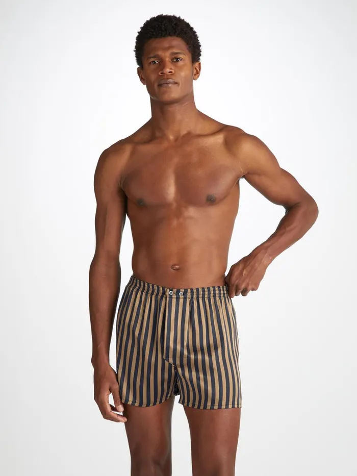 Classic Fit Boxer Shorts Men Derek Rose Classic Fit Boxers Brindisi 107 Silk Satin Navy Classic Fit Boxer Shorts Men Derek Rose Classic Fit Boxers Brindisi 107 Silk Satin Navy