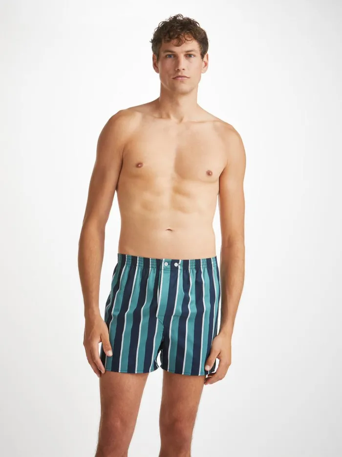 Classic Fit Boxer Shorts Men Derek Rose Classic Fit Boxers Royal 221 Cotton Teal Classic Fit Boxer Shorts Men Derek Rose Classic Fit Boxers Royal 221 Cotton Teal