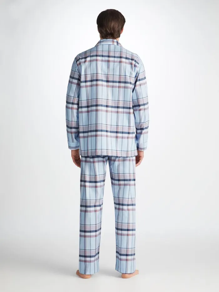 Classic Fit Pajamas Men Derek Rose Classic Fit Pajamas Barker 38 Cotton Blue