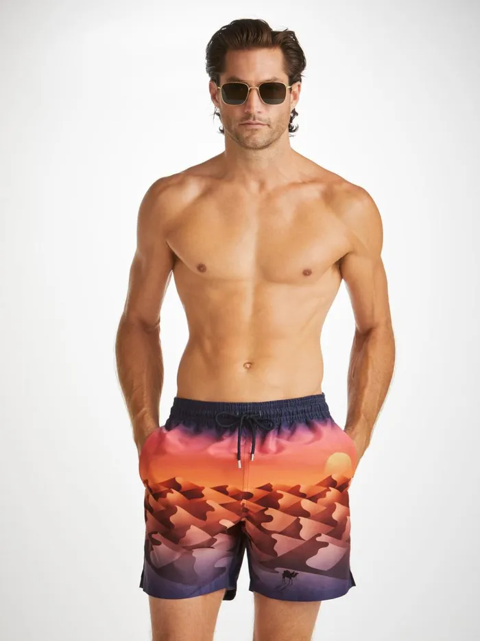 Classic Fit Swim Shorts Men Derek Rose Swim Shorts Oahu 6 Multi