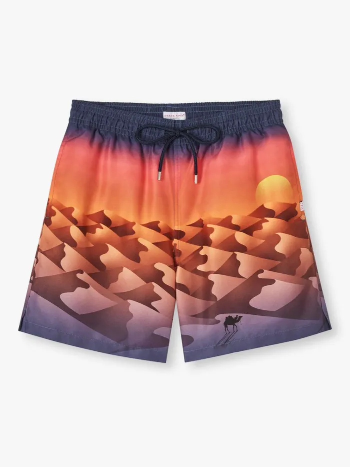 Classic Fit Swim Shorts Men Derek Rose Swim Shorts Oahu 6 Multi