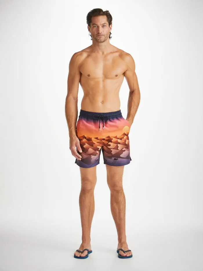 Classic Fit Swim Shorts Men Derek Rose Swim Shorts Oahu 6 Multi