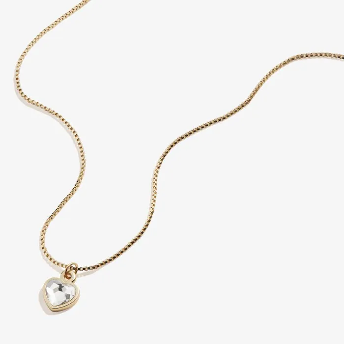 Clear Crystal Heart Necklace April Birthstone Silver Women Alex And Ani Heart Clear Crystal Heart Necklace April Birthstone Silver Women Alex And Ani Heart