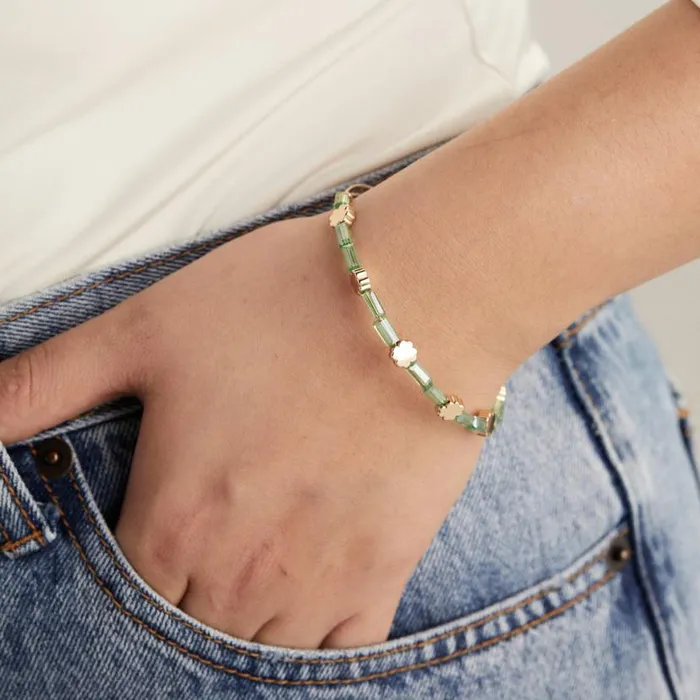 Clover Crystal Accent Beaded Bangle Bracelet Gold Women Alex And Ani Luck Prosperity Clover Crystal Accent Beaded Bangle Bracelet Gold Women Alex And Ani Luck Prosperity