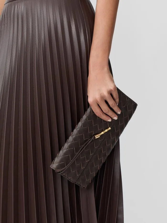 Clutches WomenMen JMcLaughlin Pernille Woven Leather Clutch Dark Brown Clutches WomenMen JMcLaughlin Pernille Woven Leather Clutch Dark Brown