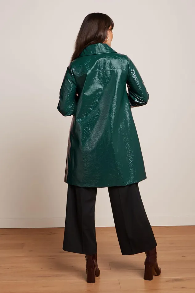 Coats and Jackets Women King Louie Anais Coat Shine Dragonfly Green 8211 Shine