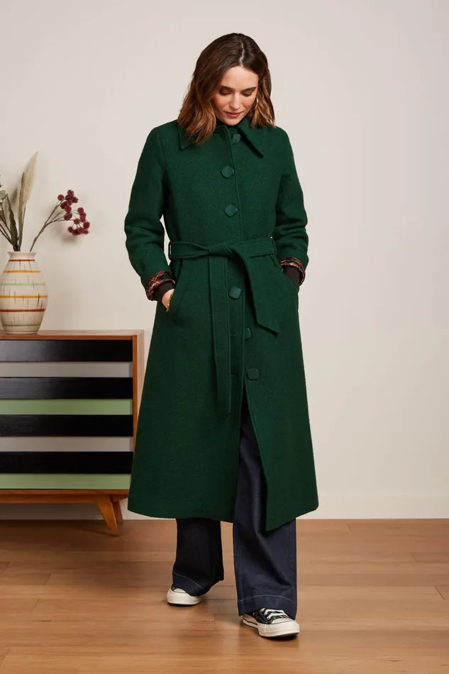 Coats and Jackets Women King Louie Arabella Coat Kennedy Forest Green 8211 Kennedy