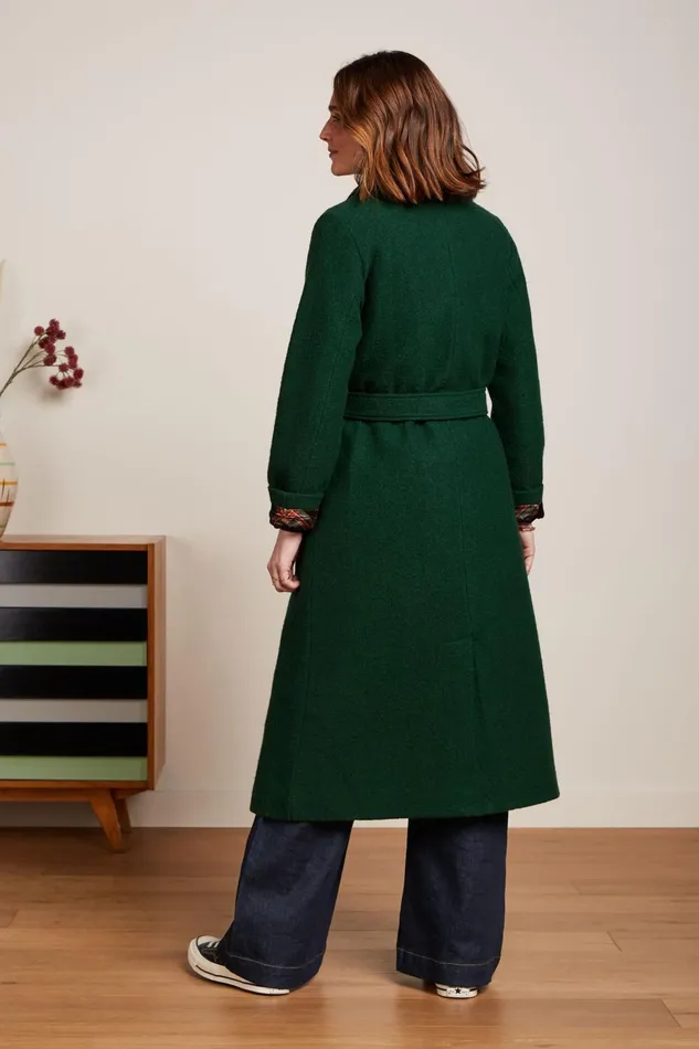 Coats and Jackets Women King Louie Arabella Coat Kennedy Forest Green 8211 Kennedy