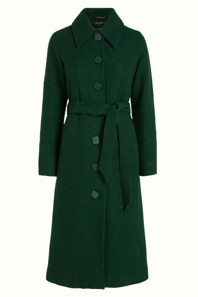 Coats and Jackets Women King Louie Arabella Coat Kennedy Forest Green 8211 Kennedy