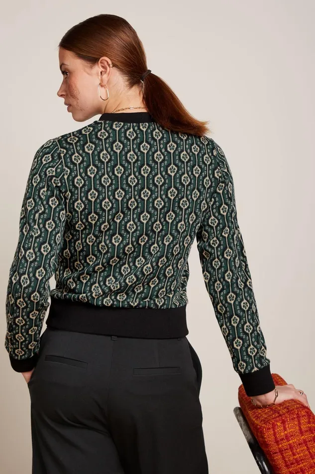 Coats and Jackets Women King Louie Bessie Jacket Carnaby Jacquard Urban Green 8211 Carnaby