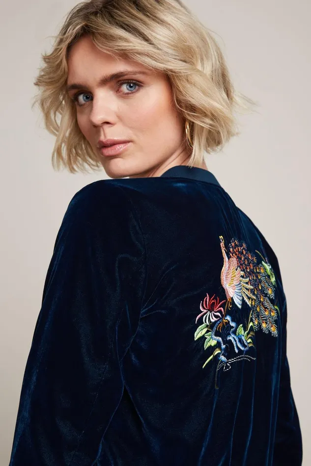 Coats and Jackets Women King Louie Bessie Jacket Gamine Velvet Pond Blue 8211 Gamine Velvet Coats and Jackets Women King Louie Bessie Jacket Gamine Velvet Pond Blue 8211 Gamine Velvet