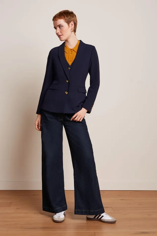 Coats and Jackets Women King Louie Brooke Blazer Marple Blue 8211 Marple