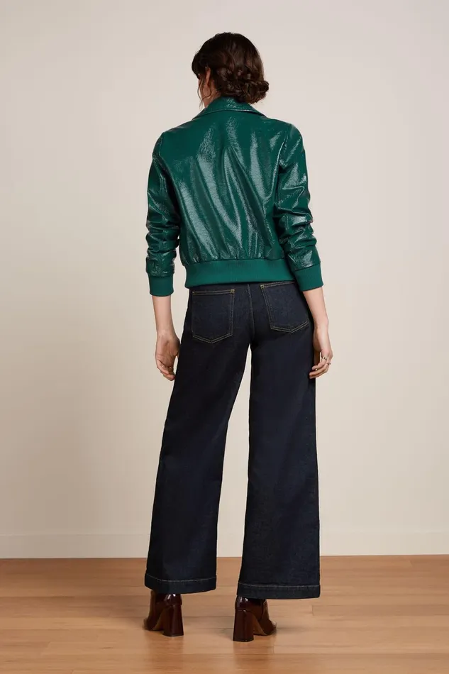 Coats and Jackets Women King Louie Isa Jacket Shine Dragonfly Green 8211 Shine
