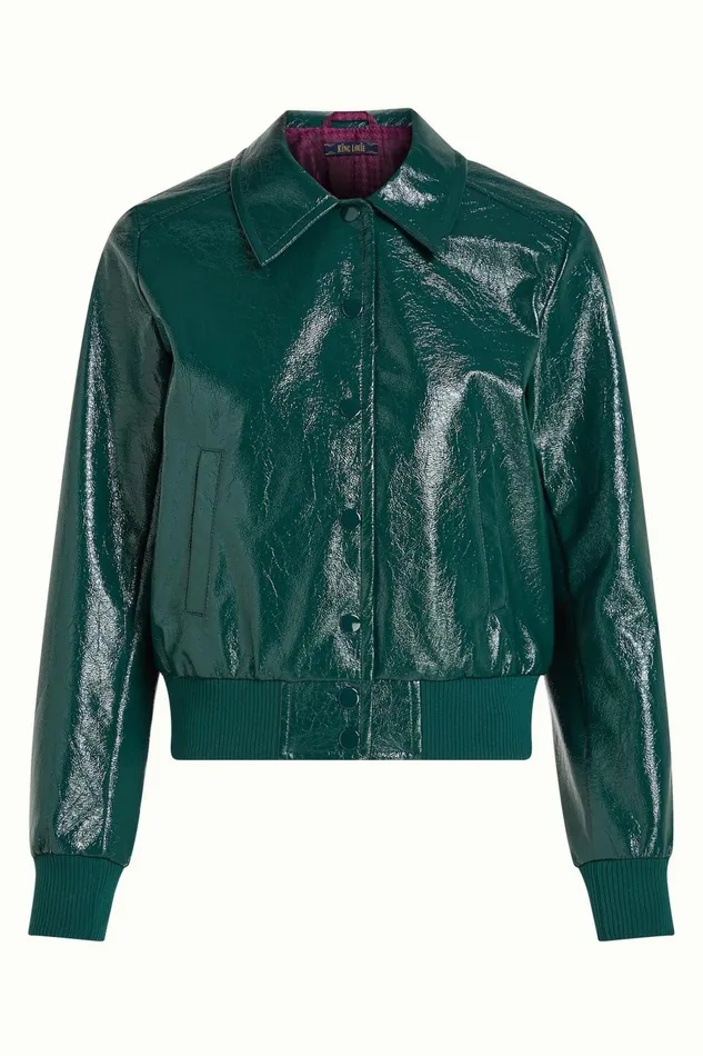 Coats and Jackets Women King Louie Isa Jacket Shine Dragonfly Green 8211 Shine