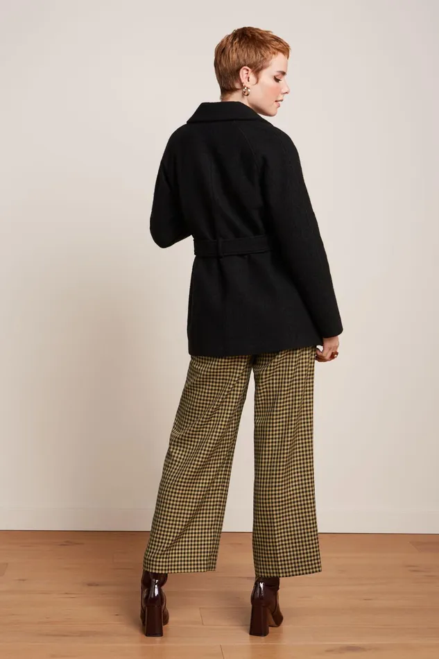 Coats and Jackets Women King Louie Maura Coat Short Kennedy Black 8211 Kennedy