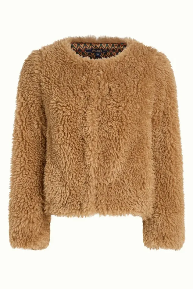 Coats and Jackets Women King Louie Paloma Coat Boheme Biscotti 8211 Boheme