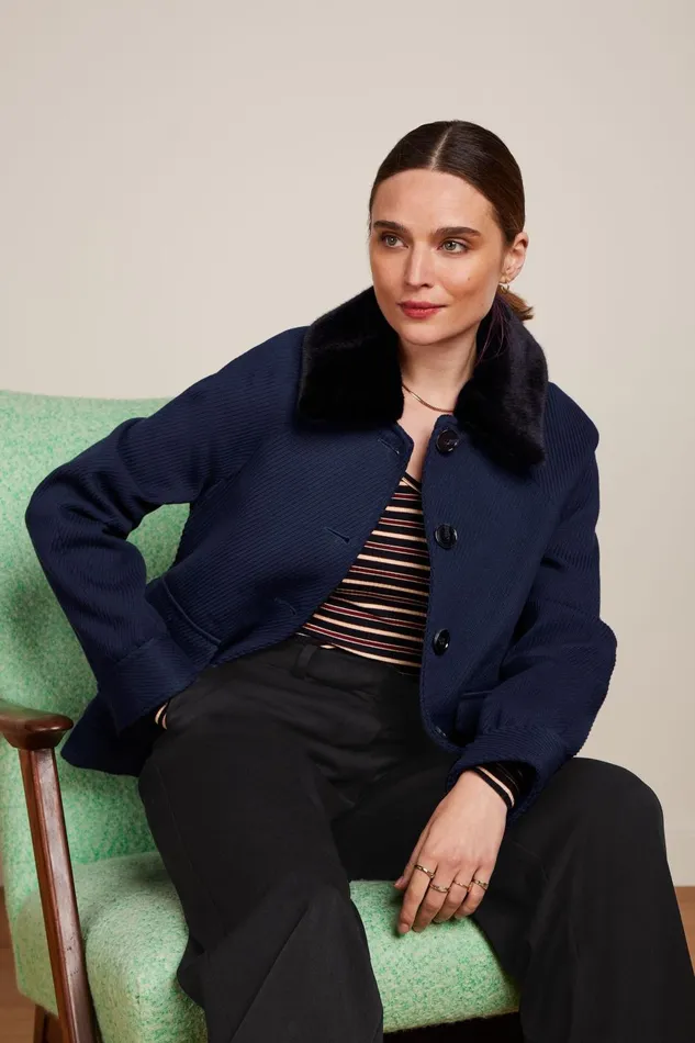 Coats and Jackets Women King Louie Sylvie Jacket Austin Evening Blue 8211 Austin Coats and Jackets Women King Louie Sylvie Jacket Austin Evening Blue 8211 Austin
