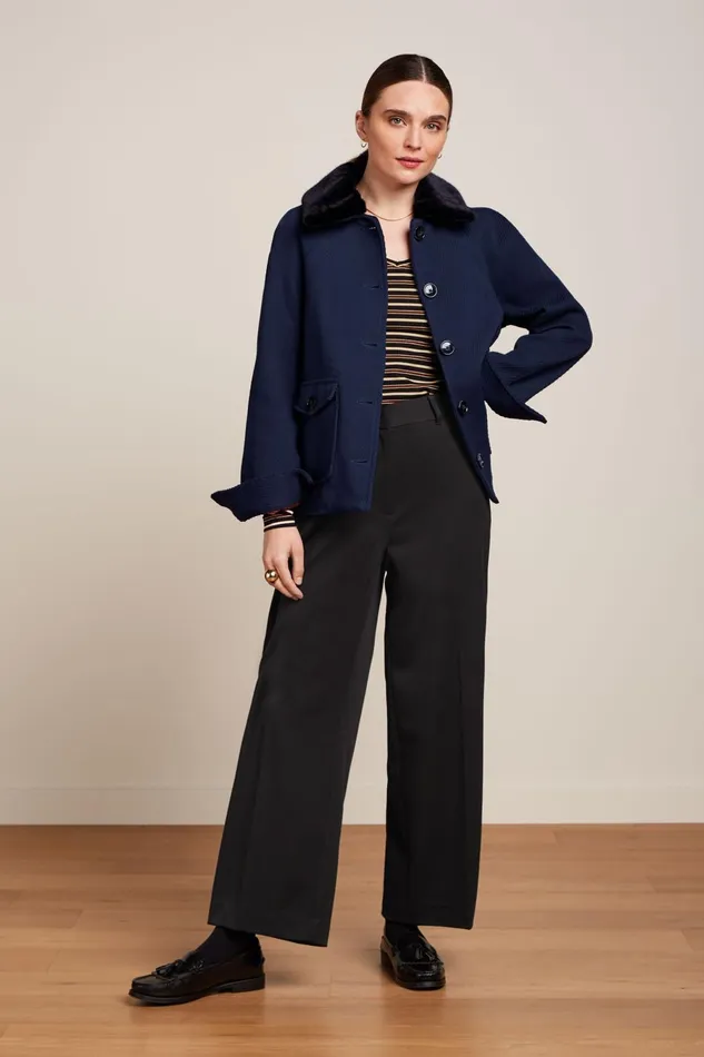 Coats and Jackets Women King Louie Sylvie Jacket Austin Evening Blue 8211 Austin
