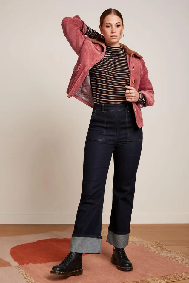 Coats and Jackets Women King Louie Sylvie Jacket Corduroy Desert Red 8211 Corduroy