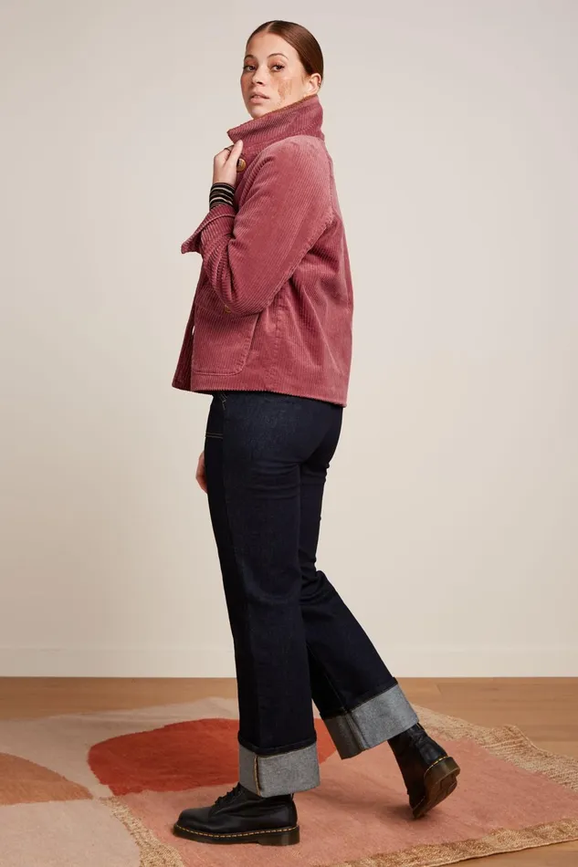 Coats and Jackets Women King Louie Sylvie Jacket Corduroy Desert Red 8211 Corduroy