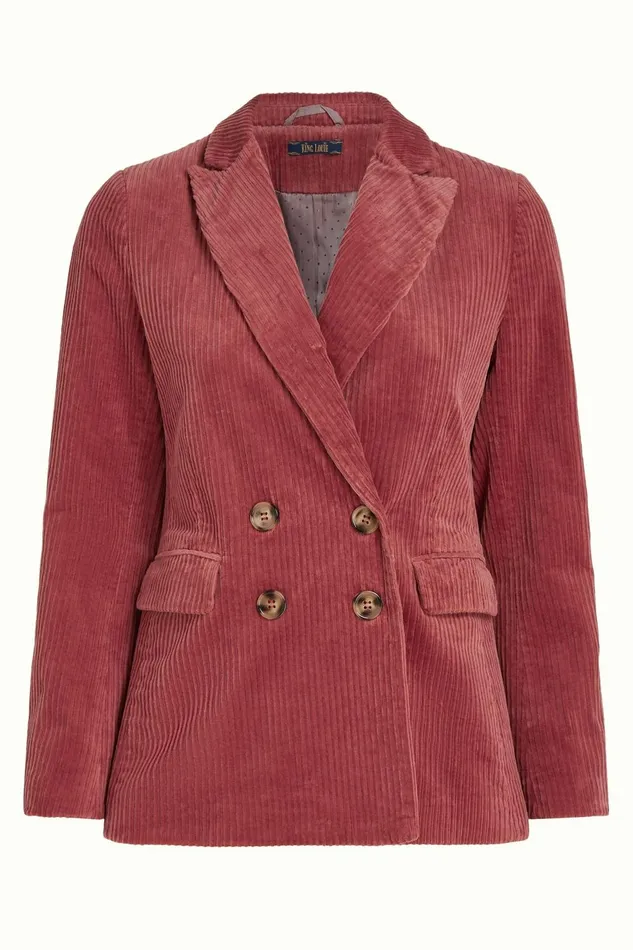 Coats and Jackets Women King Louie Tina Blazer Corduroy Desert Red 8211 Corduroy