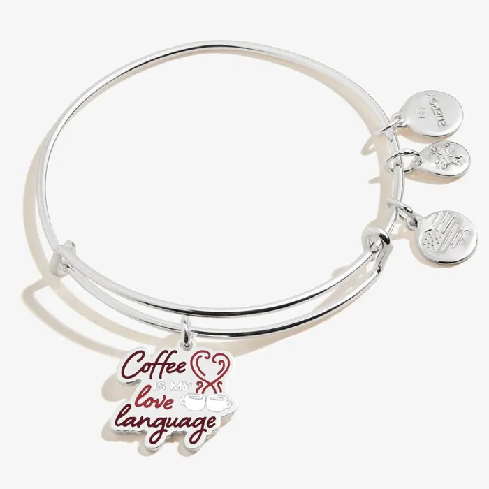 Coffee Is My Love Language Charm Bangle Bracelet Shiny Silver Women Alex And Ani Iconic Alex And Ani Coffee Is My Love Language Charm Bangle Bracelet Shiny Silver Women Alex And Ani Iconic Alex And Ani