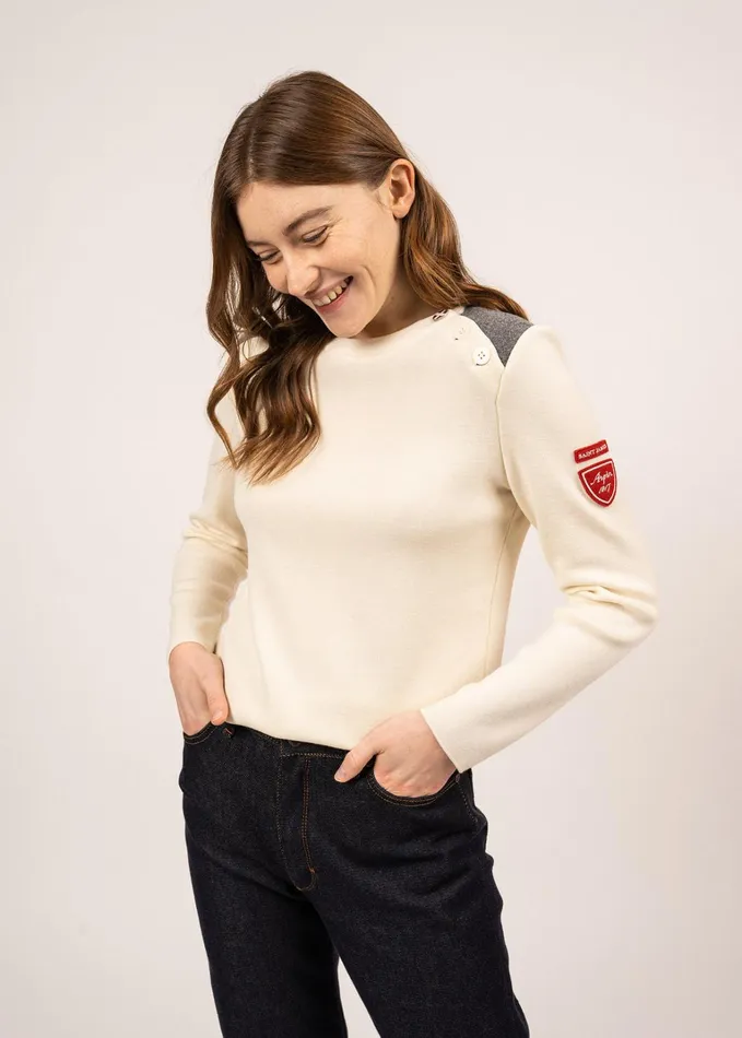 Combe Arpin Wool Breton Sweater Ivory Women Saint James Breton Sweaters