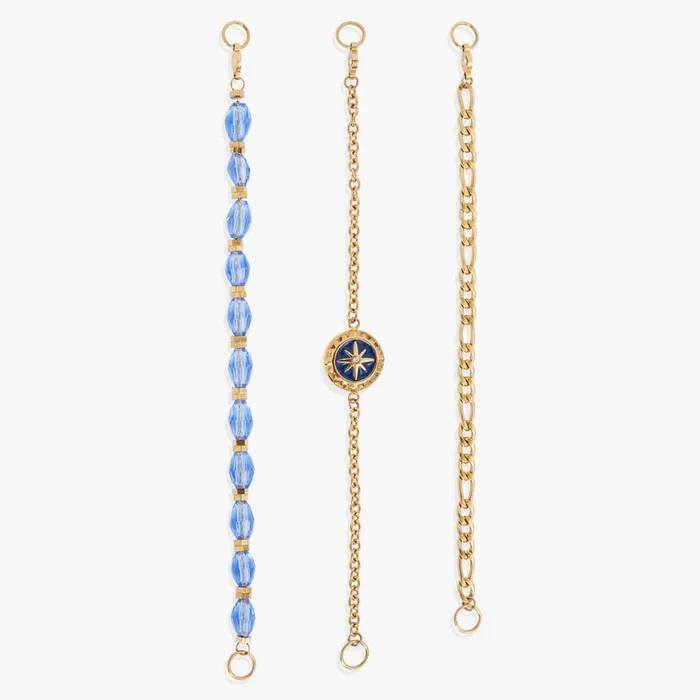 Compass Stranded Bracelet Set Stainless Steel Gold Women Alex And Ani Growth New Beginnings