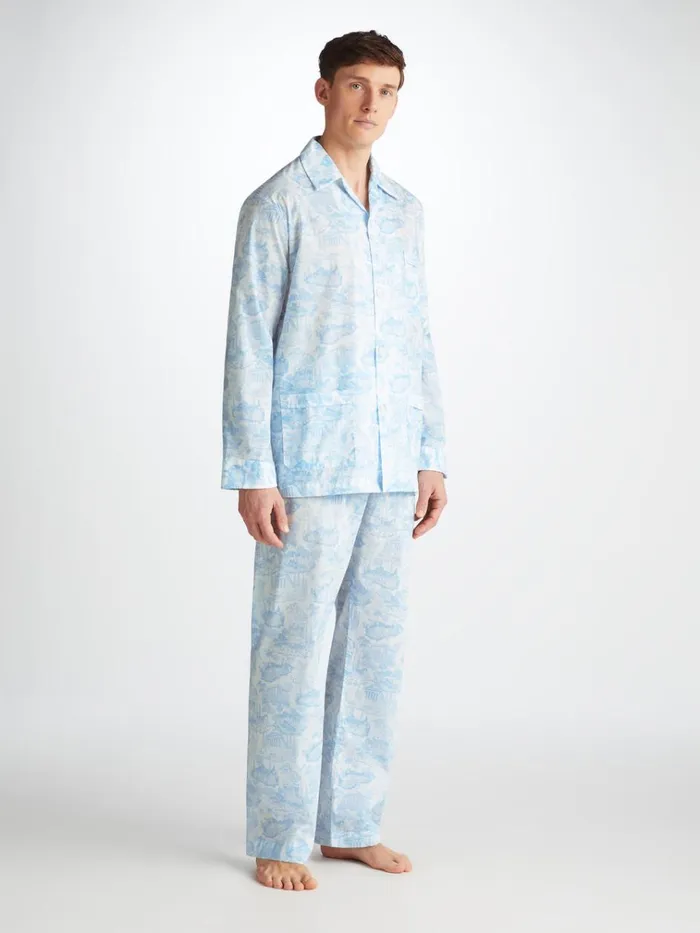 Cotton Pajamas Men Derek Rose Classic Fit Pajamas Ledbury 77 Cotton Batiste White