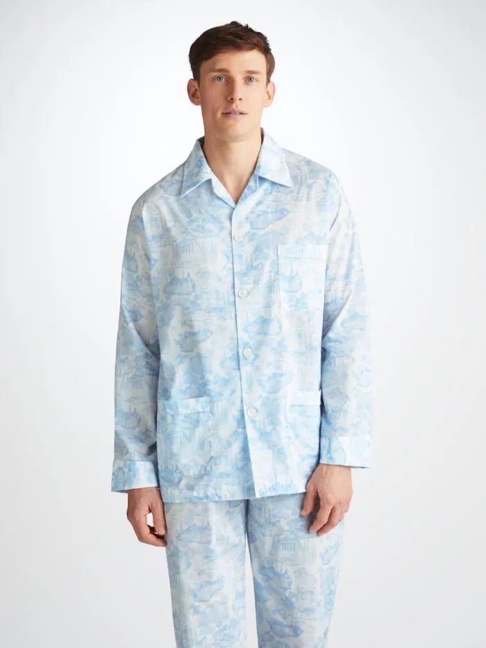 Cotton Pajamas Men Derek Rose Classic Fit Pajamas Ledbury 77 Cotton Batiste White