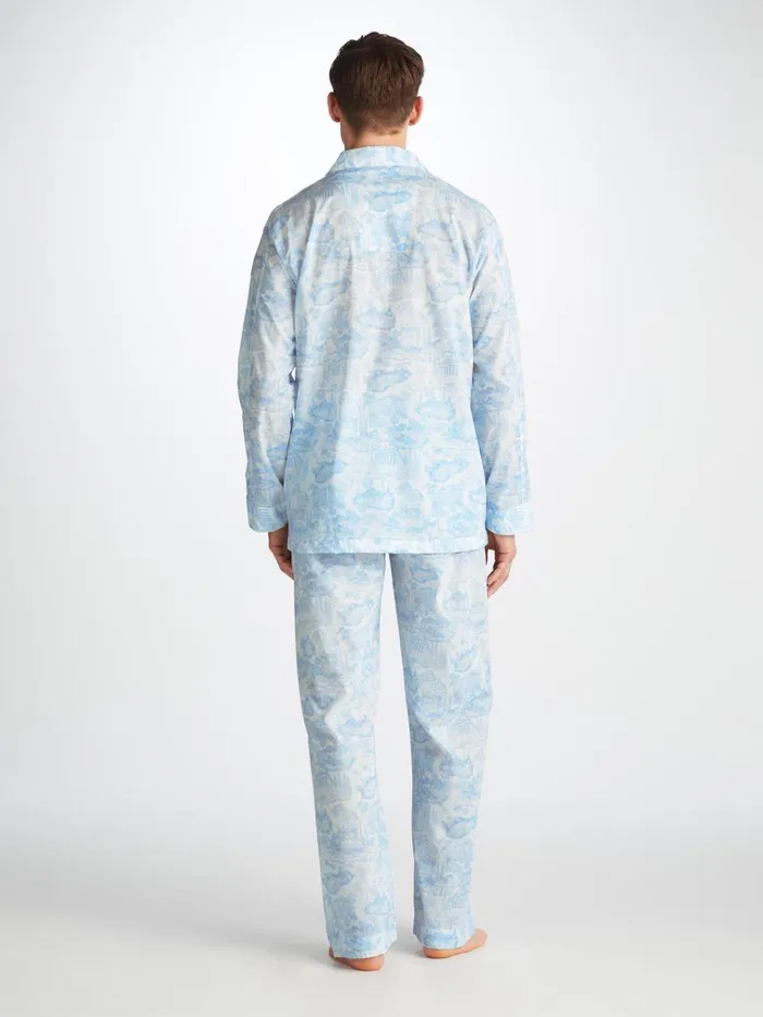 Cotton Pajamas Men Derek Rose Classic Fit Pajamas Ledbury 77 Cotton Batiste White