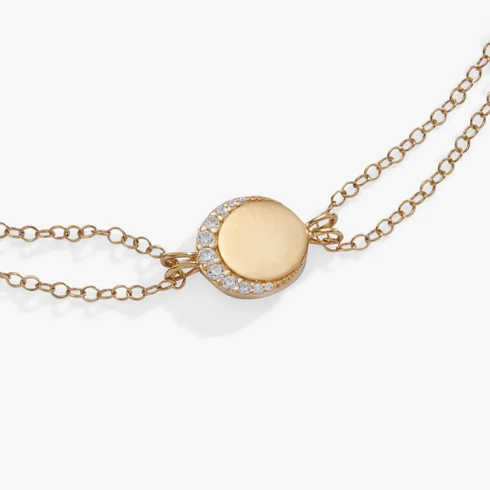 Crescent Moon Chain Bracelet 14kt Gold Over Sterling Silver Women Alex And Ani Fine Jewelry Crescent Moon Chain Bracelet 14kt Gold Over Sterling Silver Women Alex And Ani Fine Jewelry