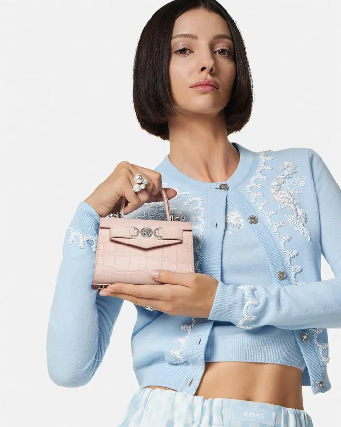 CrocEffect Medusa 03995 Mini Bag Light Pink Women Versace Top Handle