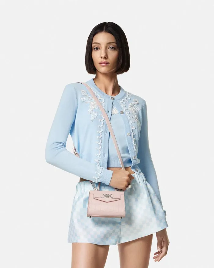 CrocEffect Medusa 03995 Mini Bag Light Pink Women Versace Top Handle